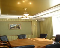 Натяжной потолок золото фото. Зал заседаний.